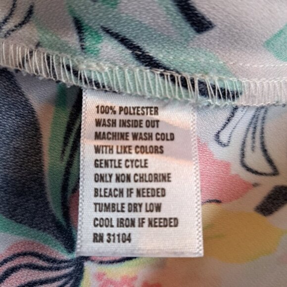 Crown & Ivy girls size 7 floral dress with ruffle collar, back collar tie, EUC - Picture 6 of 6